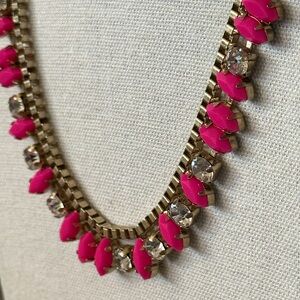 😍 JCrew Neon Pink Gold Y2K Necklace
